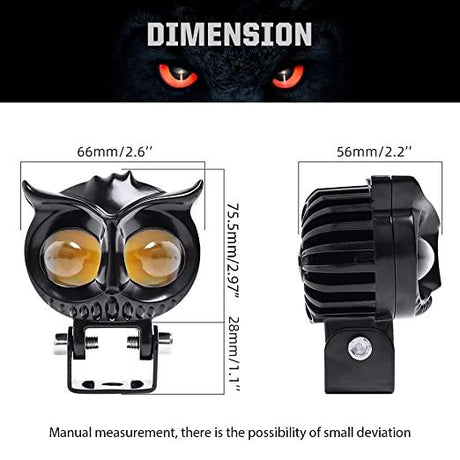 HJG OWL SHAPED LED FOG LIGHT (PACK OF 2) - Moto Modz