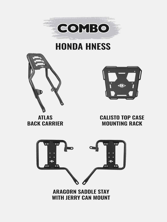 Hness Combo-Atlas Back Carrier+Calisto Carrier Plate+Argorn Saddle Stay - Moto Modz