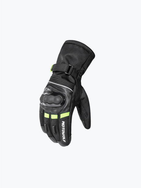 Motowolf Gloves Black Green 0318 - Moto Modz