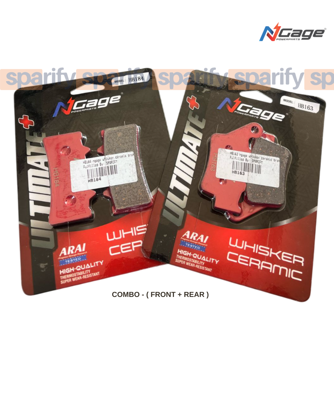 DOMINAR 250/400 (UG19 ONWARDS ) |front and rear whisker ceramic Ultimate + brake pads | NGAGE POWERPARTS - COMBO