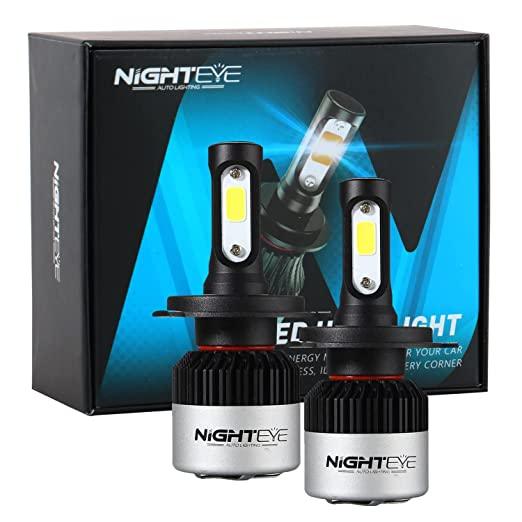 NightEye H4 Led White Headlight Bulbs For Bike (Set of 2) - Moto Modz