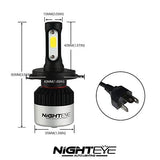 NightEye H4 Led White Headlight Bulbs For Bike (Set of 2) - Moto Modz