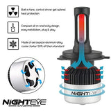 NightEye H4 Led White Headlight Bulbs For Bike (Set of 2) - Moto Modz