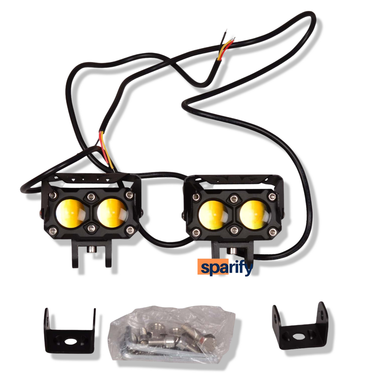 HJG Mega Drive 60W Quad Shot Dual Lens/Dual Color High/Low Yellow/White LED Fog Lights (2 Pc)