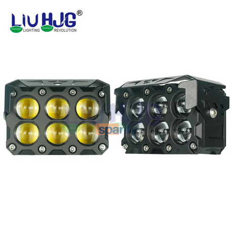 HJG ORIGINAL MEGA DRIVE 6 LENES DUAL COLOR YELLOW/ WHITE LED FOGS LIGHT (SET OF -2)