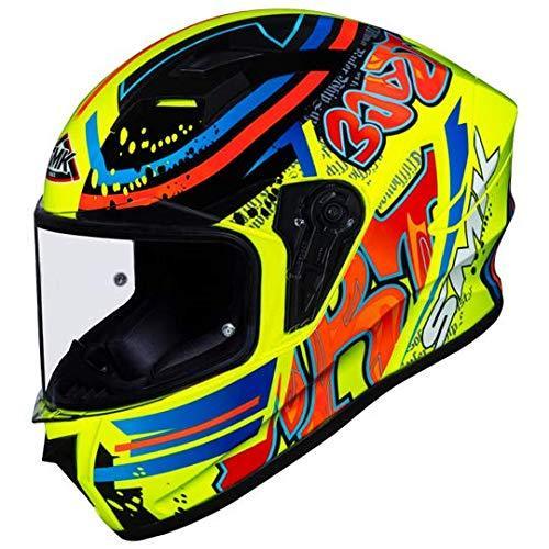 SMK HELMET - STELLAR GRAFFITI YELLOW RED ORANGE GLOSS (GL437) HELMET - Moto Modz