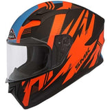 SMK HELMET - Stellar Trek Helmet MATT BLACK ORENGE/BLUE - Moto Modz