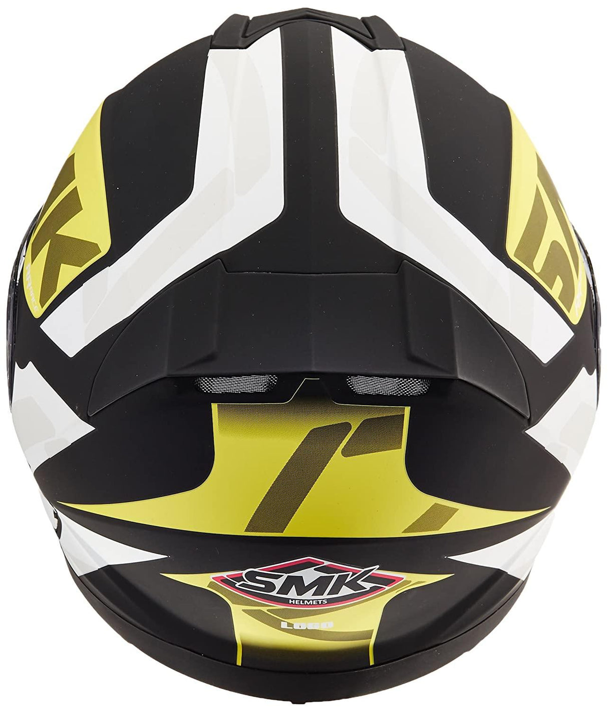 SMK HELMET -  Twister Logo Full Face Helmet With Pinlock Fitted Clear Visor (MA241/Matt Black, Fluorescent Yellow and White,) - Moto Modz