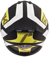 SMK HELMET -  Twister Logo Full Face Helmet With Pinlock Fitted Clear Visor (MA241/Matt Black, Fluorescent Yellow and White,) - Moto Modz