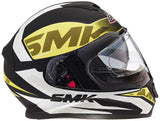 SMK HELMET -  Twister Logo Full Face Helmet With Pinlock Fitted Clear Visor (MA241/Matt Black, Fluorescent Yellow and White,) - Moto Modz