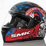 SMK Helmets – Stellar – Samurai – Matt black Red – Pinlock Anti Fog Lens Fitted Single Clear Visor Full Face Helmet – MA253 - Moto Modz