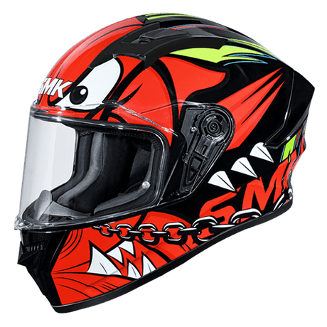 SMK Stellar Monster Black Red White Gloss (GL231) Helmet - Moto Modz