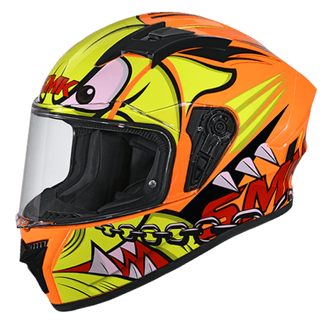 SMK Stellar Monster Orange Yellow Red Matt (MA743) Helmet - Moto Modz