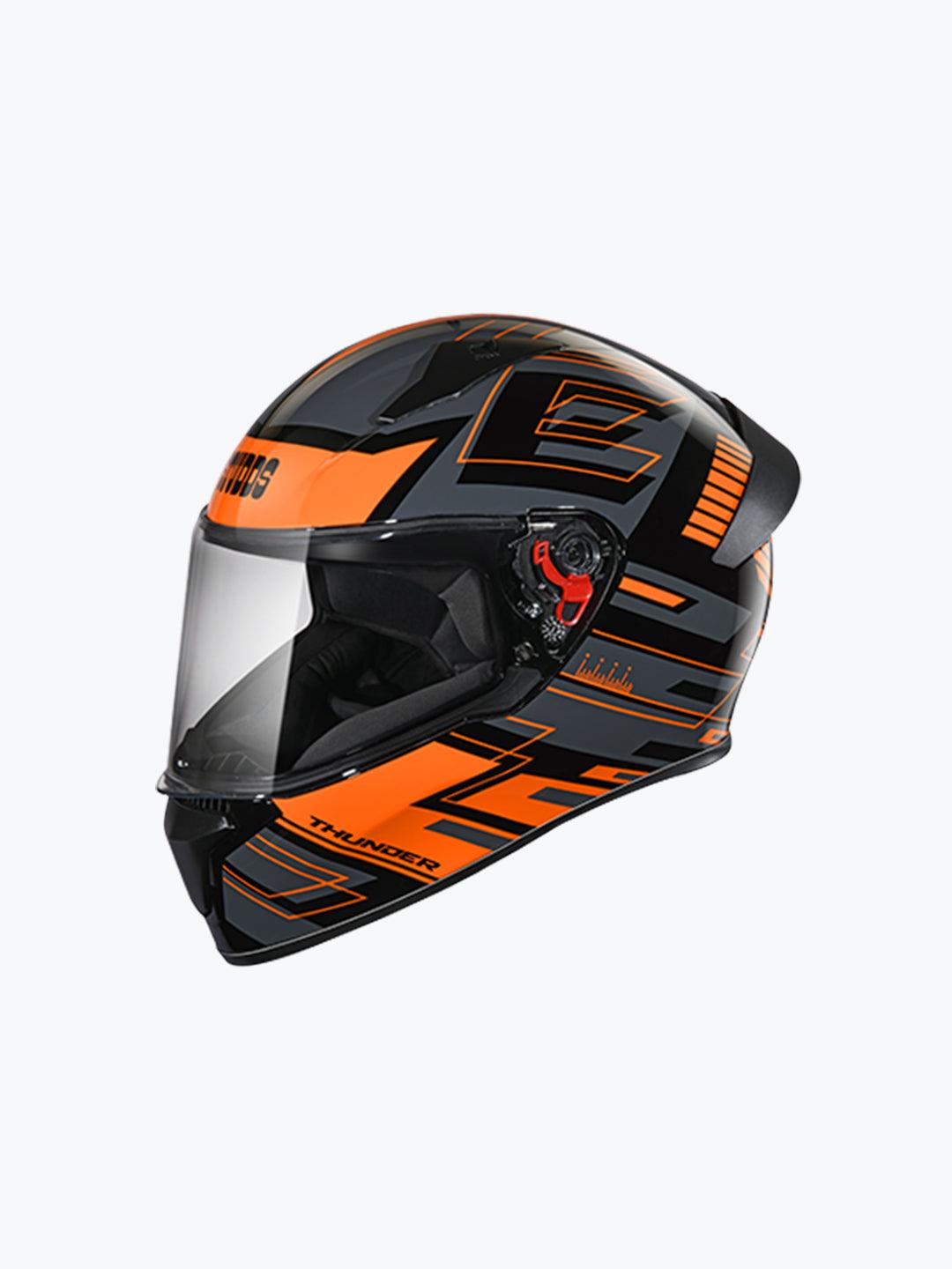 STUDDS THUNDER D3  W/SP MATT BLACK N10 ORANGE - Moto Modz