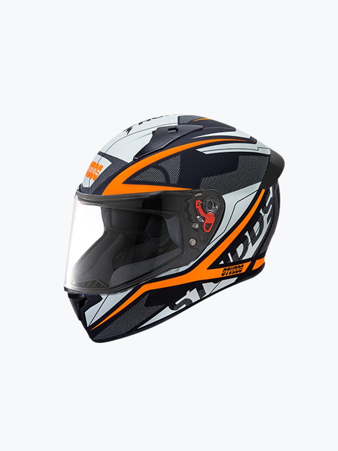 Studds Thunder D4 Matt Black N10 Orange - Moto Modz