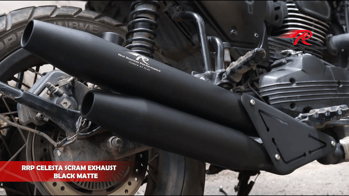 Yezdi Scrambler Celesta scram Red Rooster Performance Exhaust - Moto Modz