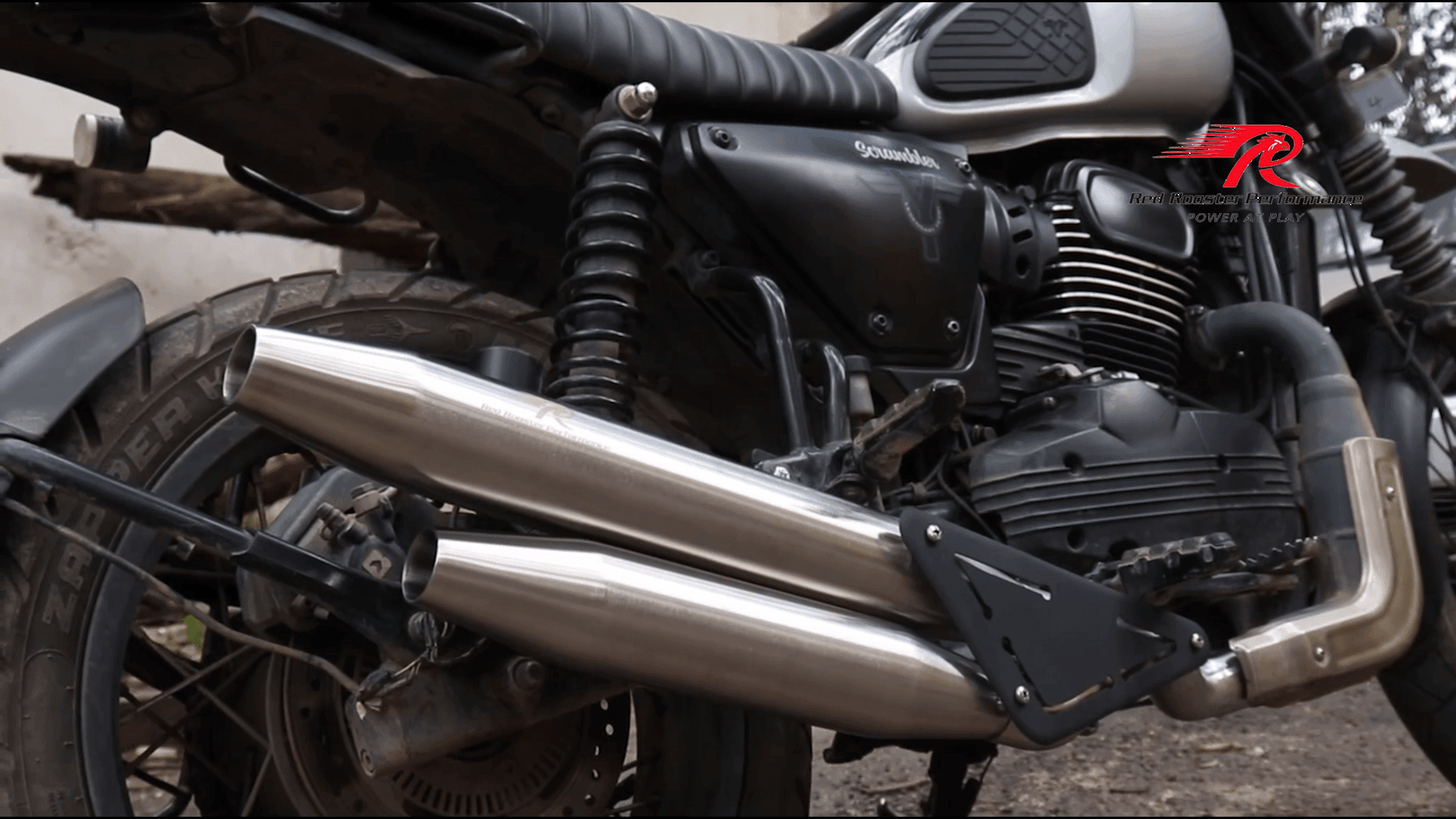 Yezdi Scrambler Celesta scram Red Rooster Performance Exhaust - Moto Modz